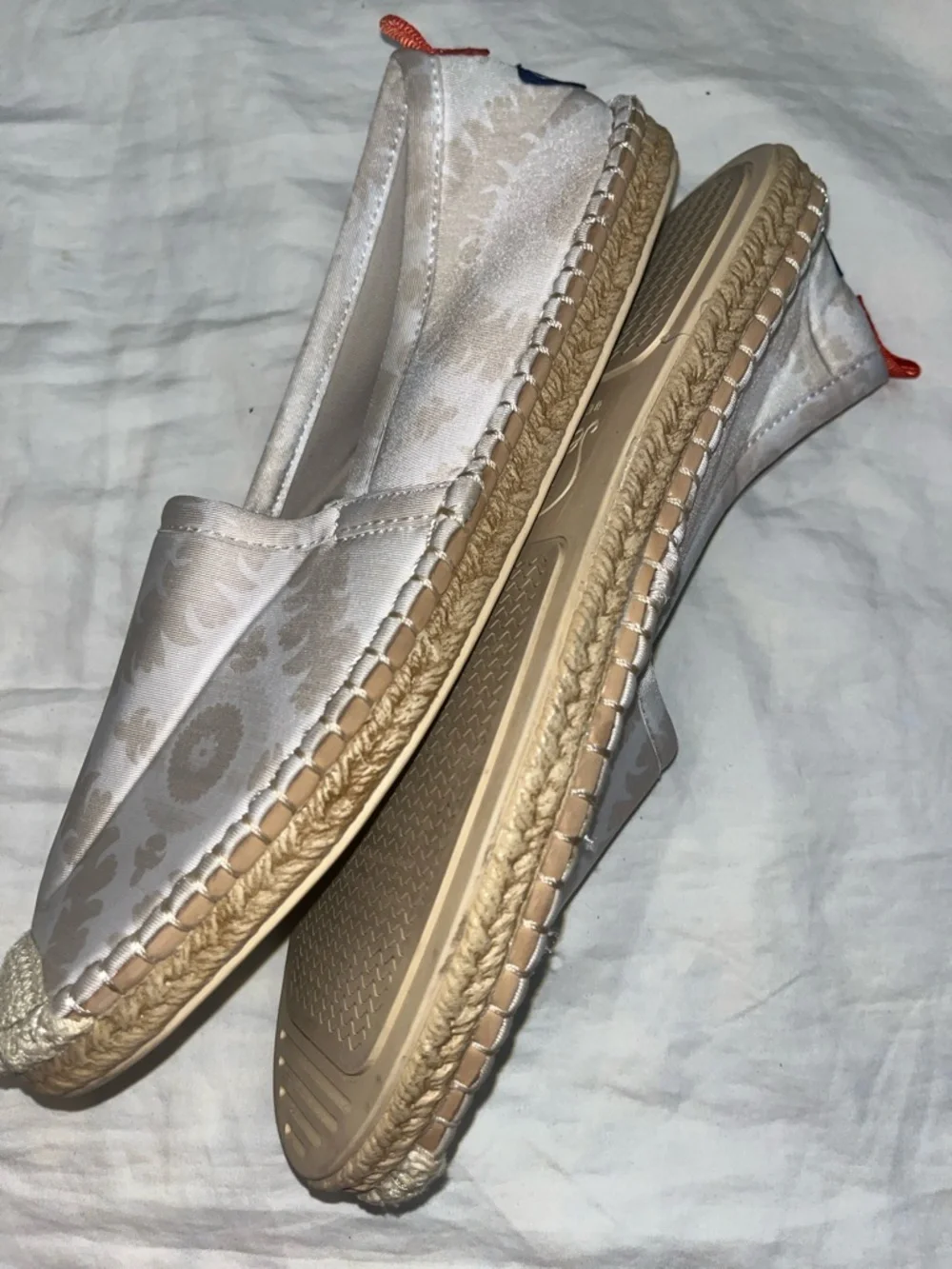SeaStar Cream Patterned Women’s Espadrille Slip-On Flats size 9